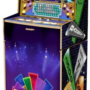 Arcade1Up Wheel of Fortune Casinocade Deluxe Home Arcade Machine, 63.4-Inch Tall - 4 Premium Casino Games, 20 Unlockable Built-In Titles, Dual LCD Screens & Speakers, WiFi-Enabled
